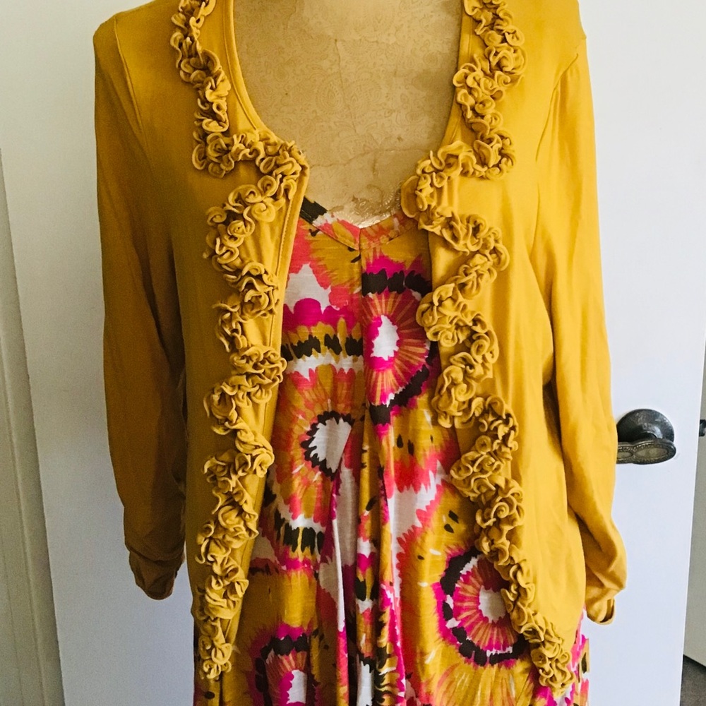 Inc knit top/tunic with short shrug sold as set